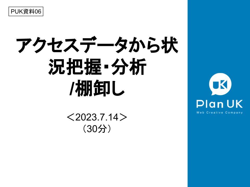 アクセスデータから状況把握・分析/棚卸